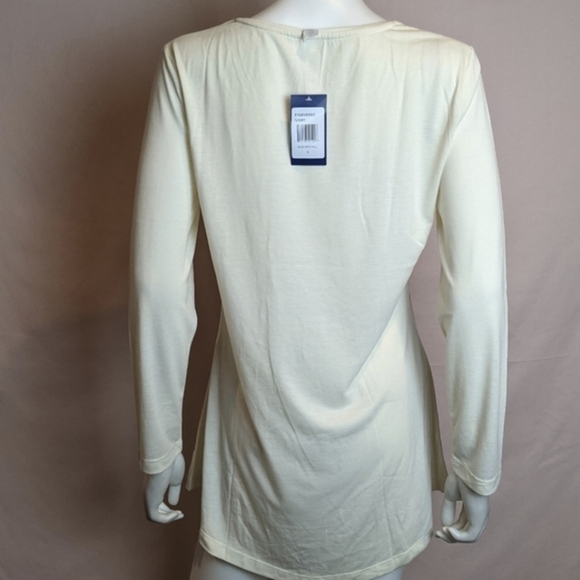 Cream Fall Leaves and Bicycle Long Sleeve Graphic Tee - Picture 4 of 7